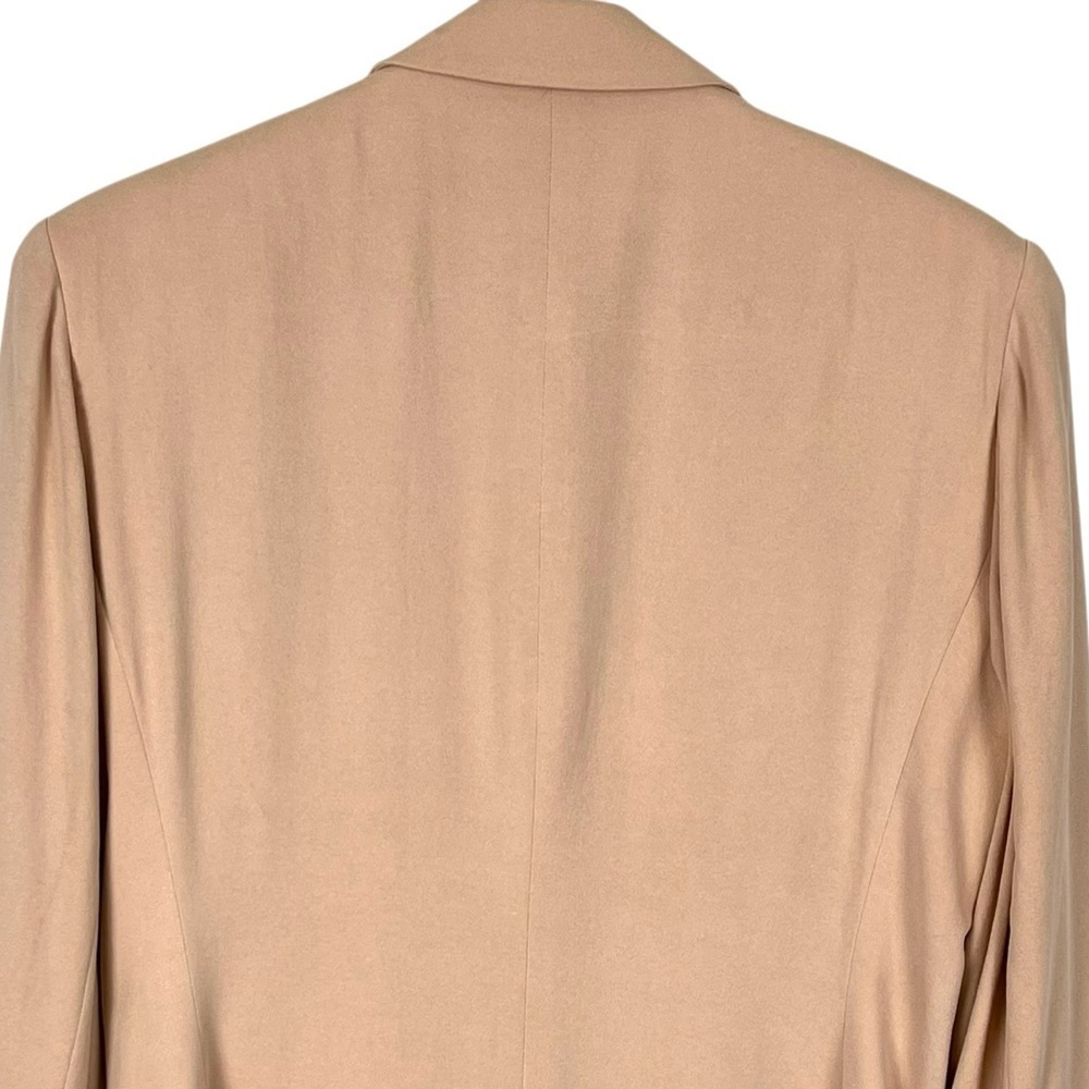 Rena Rowan 100% Silk Longline Career Blazer Jacket Flesh Colored Size 6 Vintage - Picture 5 of 13